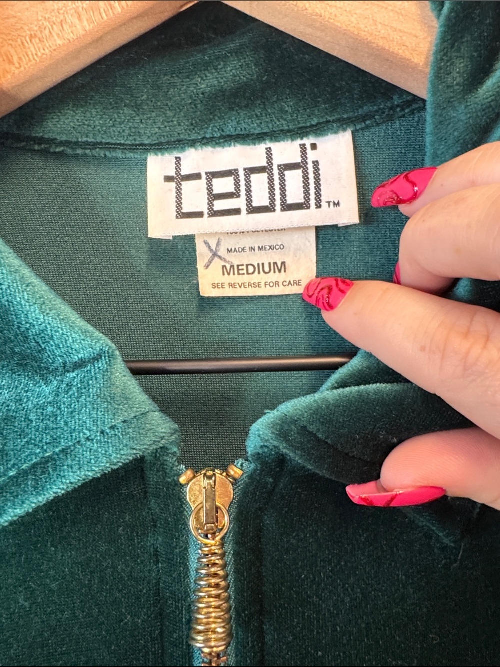 teddi Emerald Velvet Zip-Front Jacket - Picture 2 of 6